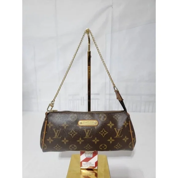 Authentic Louis Vuitton Monogram Canvas Eva Pochette Bag Brown - Picture 8 of 15